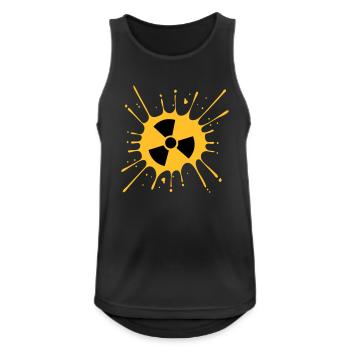 symbole atomique avertissement radioactif note d'avertissement - Débardeur respirant Homme - noir - Devant - Nick (188cm)