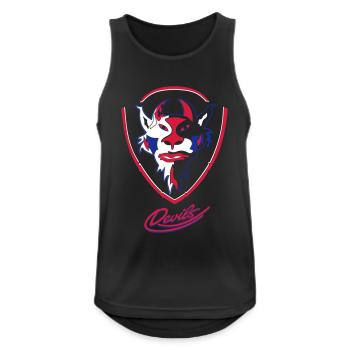 Devils visuels logo avec Devils Script - Débardeur respirant Homme - noir - Devant - Nick (188cm)