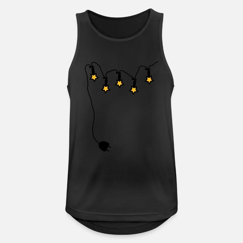 Lichterkette mit Stecker - V2 - Männer Tank Top atmungsaktiv - Schwarz