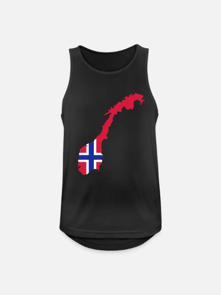 Norwegen - Männer Tank Top atmungsaktiv - Schwarz