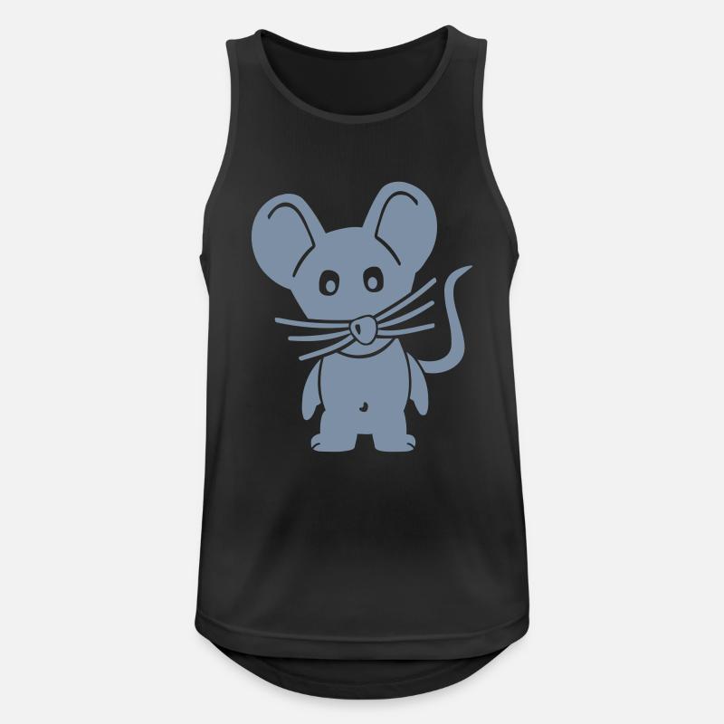 Maus - Männer Tank Top atmungsaktiv - Schwarz