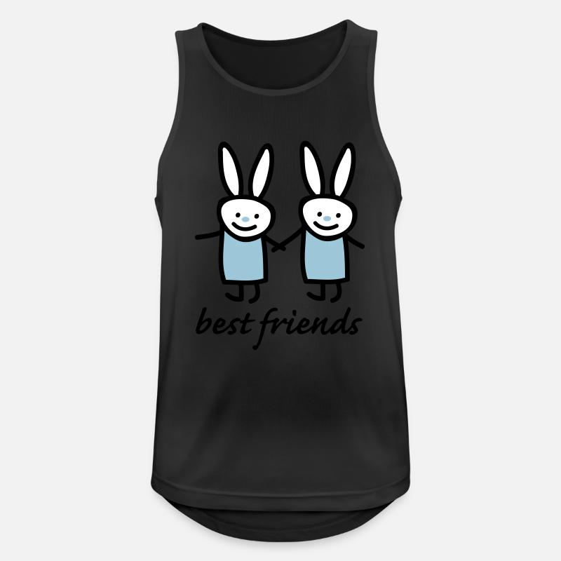 Beste Freunde Hasen - Männer Tank Top atmungsaktiv - Schwarz