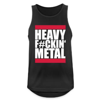 Heavy F#ckin' Metal Hard Rock Music Text Fun Quote - Men's Breathable Tank Top - black - Front - Nick (188cm)