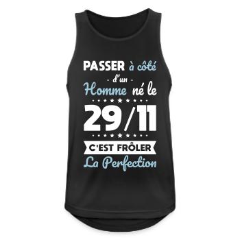 Anniversaire - Né le 29 Novembre Frôler perfection - Débardeur respirant Homme - noir - Devant - Nick (188cm)