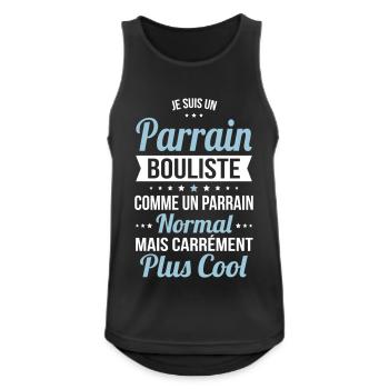 Parrain bouliste comme parrain normal plus cool - Débardeur respirant Homme - noir - Devant - Nick (188cm)