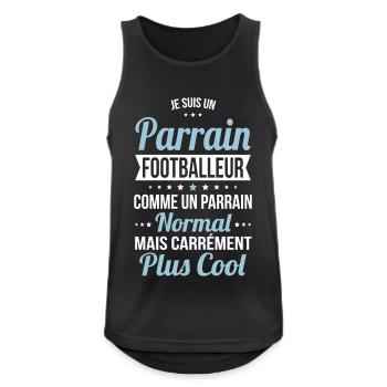 Parrain footballeur comme parrain normal plus cool - Débardeur respirant Homme - noir - Devant - Nick (188cm)