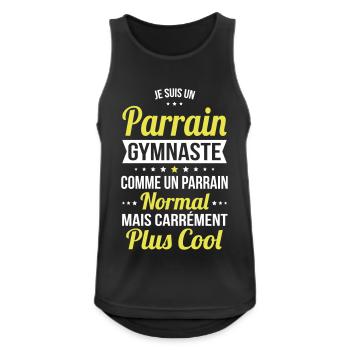 Parrain gymnaste comme un parrain normal plus cool - Débardeur respirant Homme - noir - Devant - Nick (188cm)