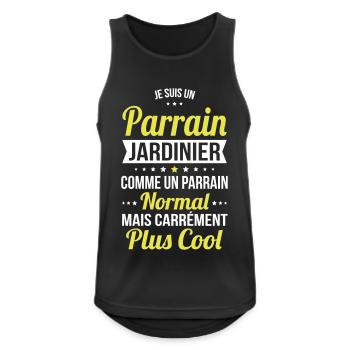 Parrain jardinier comme parrain normal plus cool - Débardeur respirant Homme - noir - Devant - Nick (188cm)