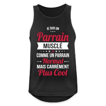 Parrain musclé comme un parrain normal plus cool - Débardeur respirant Homme - noir - Devant - Nick (188cm)