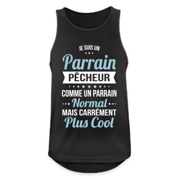 Parrain pêcheur comme un parrain normal plus cool - Débardeur respirant Homme - noir - Devant - Nick (188cm)