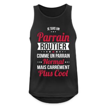 Parrain routier comme un parrain normal plus cool - Débardeur respirant Homme - noir - Devant - Nick (188cm)