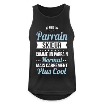 Parrain skieur comme un parrain normal plus cool - Débardeur respirant Homme - noir - Devant - Nick (188cm)