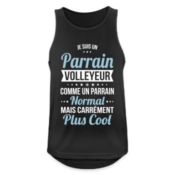 Parrain volleyeur comme parrain normal plus cool - Débardeur respirant Homme - noir - Devant - Nick (188cm)