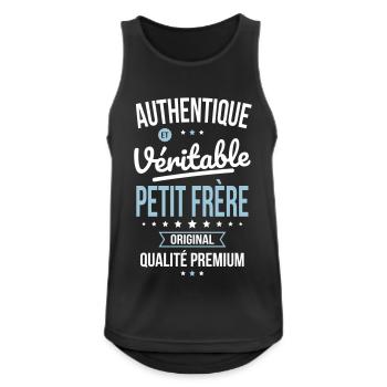 Authentique et véritable Petit Frère - Idée Cadeau - Débardeur respirant Homme - noir - Devant - Nick (188cm)
