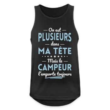 Plusieurs dans tête le Campeur l'emporte toujours - Débardeur respirant Homme - noir - Devant - Nick (188cm)