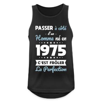 50-jähriges Jubiläum - Jahrgang 1975 Nahezu perfekt - Männer Tank Top atmungsaktiv - Schwarz - Vorne - Nick (188cm)