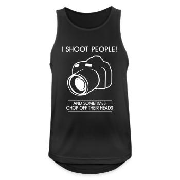 I shoot people - Fotograf - Fotografie -Photo-DSLR - Men's Breathable Tank Top - black - Front - Nick (188cm)