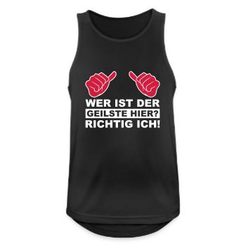Party shirt - Männer Tank Top atmungsaktiv - Schwarz - Vorne - Nick (188cm)