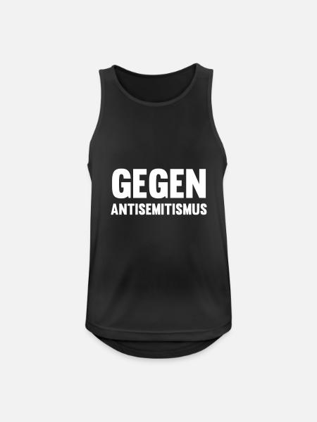 Gegen Antisemitismus - Männer Tank Top atmungsaktiv - Schwarz