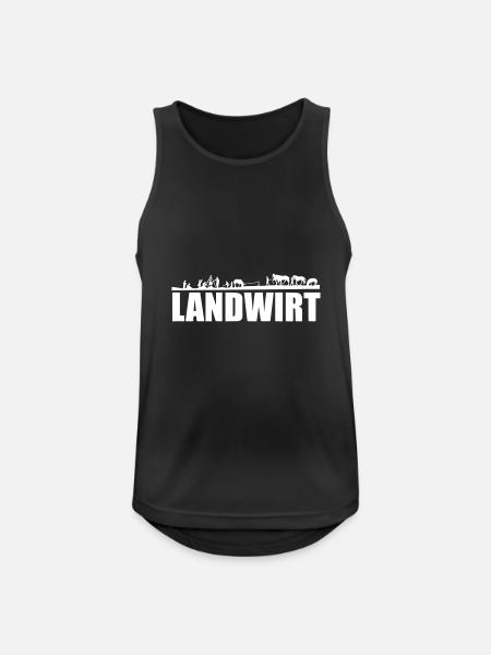 Landwirt - Männer Tank Top atmungsaktiv - Schwarz