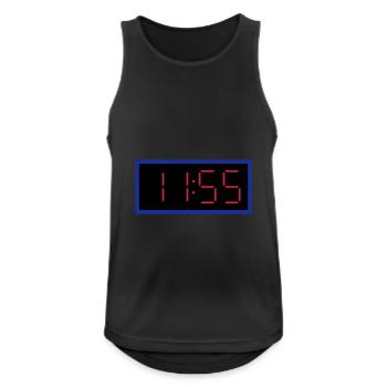 ★ Designfarben änderbar ★ Digitaluhr 11:55 Uhr - Männer Tank Top atmungsaktiv - Schwarz - Vorne - Nick (188cm)