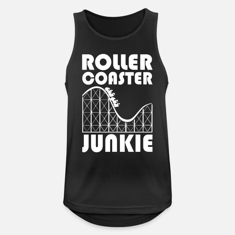 Roller Coaster Junkie - Männer Tank Top atmungsaktiv - Schwarz