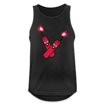 verrueckt 2 freunde team paar party kracher gesich - Männer Tank Top atmungsaktiv - Schwarz - Vorne - Nick (188cm)