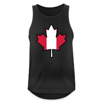 Canada leaf - Männer Tank Top atmungsaktiv - Schwarz - Vorne - Nick (188cm)