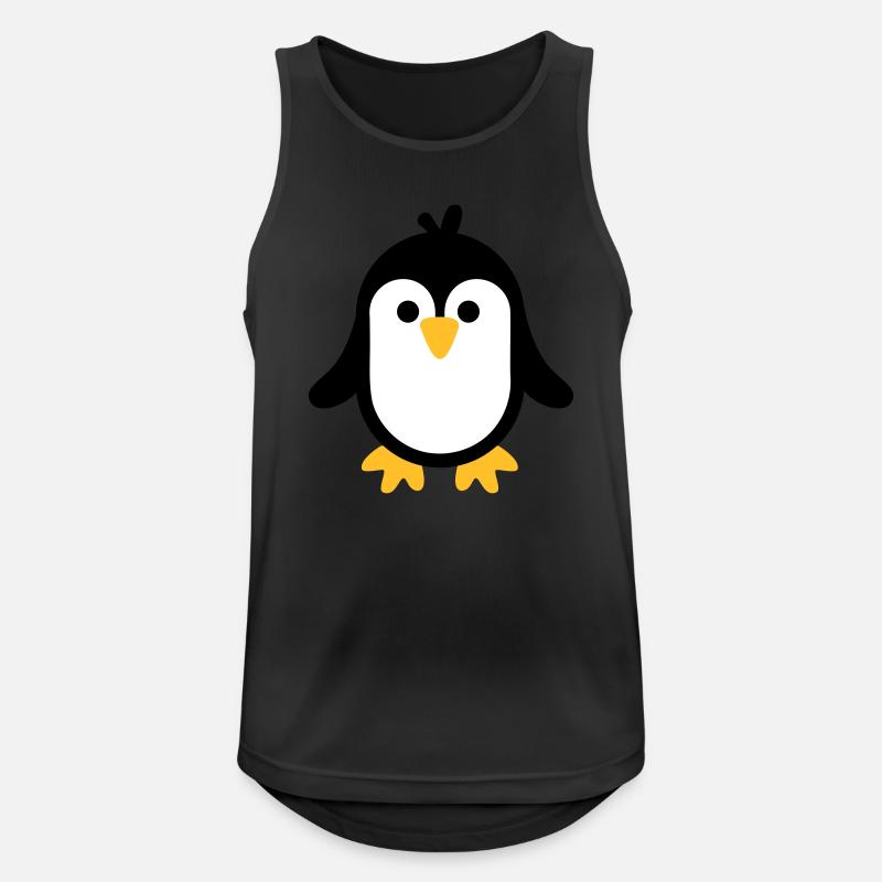 Pinguin - Männer Tank Top atmungsaktiv - Schwarz