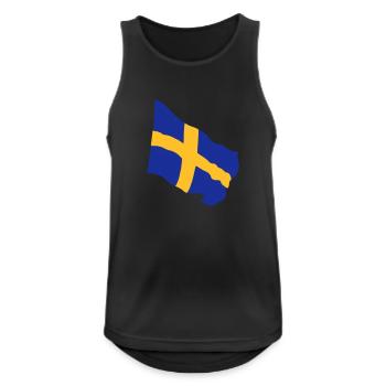 Flag Sweden Flag fluttering, Sweden Sverige - Men's Breathable Tank Top - black - Front - Nick (188cm)