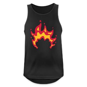Flammen Haare Perücke Design - Männer Tank Top atmungsaktiv - Schwarz - Vorne - Nick (188cm)