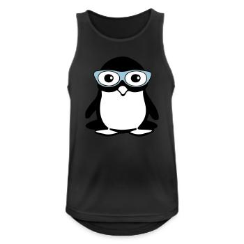 Cute penguin with glasses, vector illustration - Men's Breathable Tank Top - black - Front - Nick (188cm)