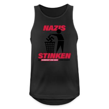 2023 05 shirt nzs stinken back schwarz rot Druck - Männer Tank Top atmungsaktiv - Schwarz - Vorne - Nick (188cm)