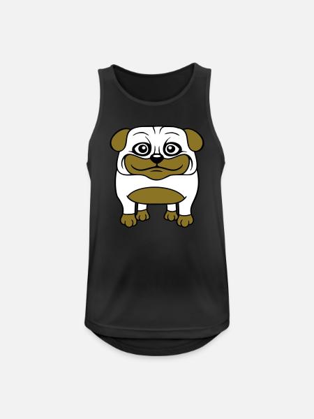 Hund Mops Lille Sød Pik Kærlighed Glad Komisk Sjov - Herre tanktop åndbar - sort