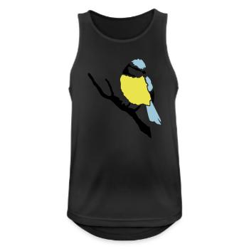 Blaumeise Vogel Meise - Männer Tank Top atmungsaktiv - Schwarz - Vorne - Nick (188cm)