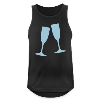 Sektgläser 1 - Männer Tank Top atmungsaktiv - Schwarz - Vorne - Nick (188cm)