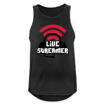 Live Streamer - Männer Tank Top atmungsaktiv - Schwarz - Vorne - Nick (188cm)