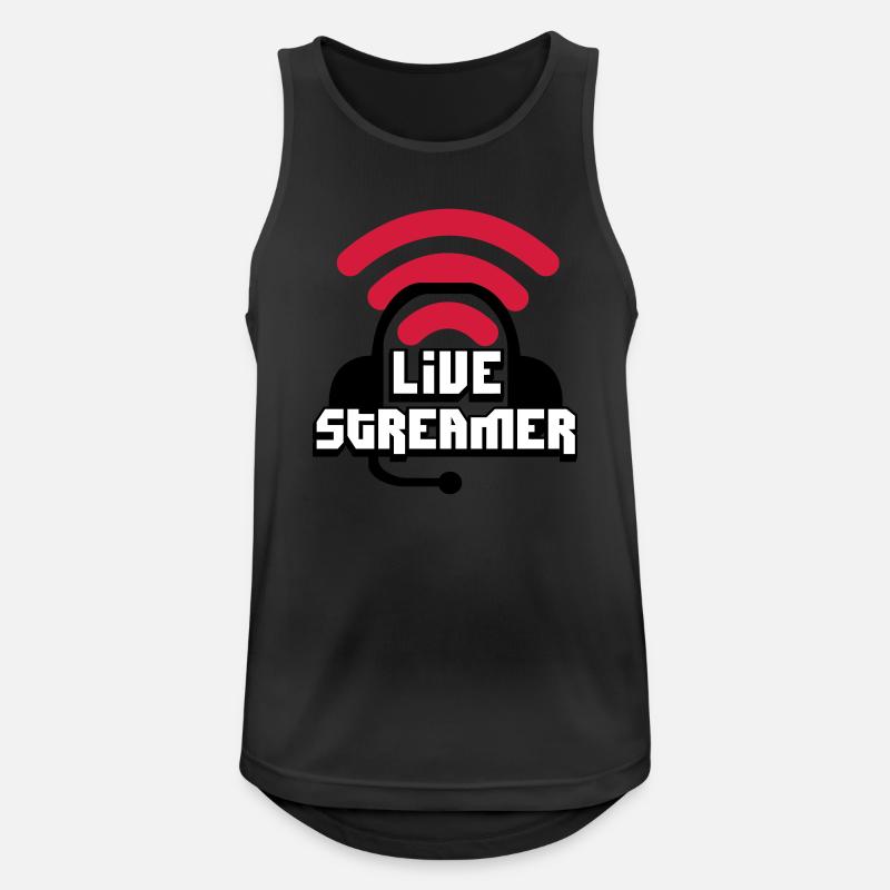 Live Streamer - Männer Tank Top atmungsaktiv - Schwarz