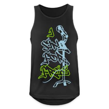 Ich Singe Kostenlos - Männer Tank Top atmungsaktiv - Schwarz - Vorne - Nick (188cm)