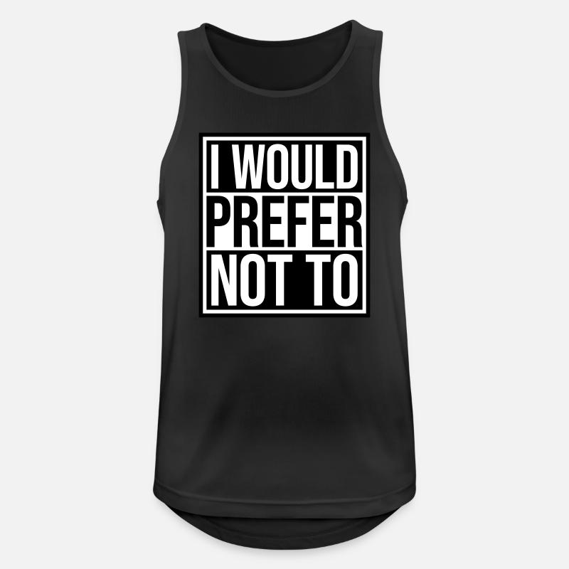 I prefer not to - Männer Tank Top atmungsaktiv - Schwarz