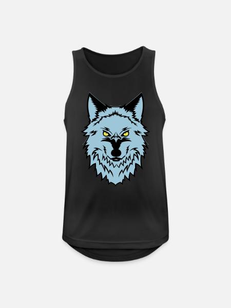 wolf - Männer Tank Top atmungsaktiv - Schwarz