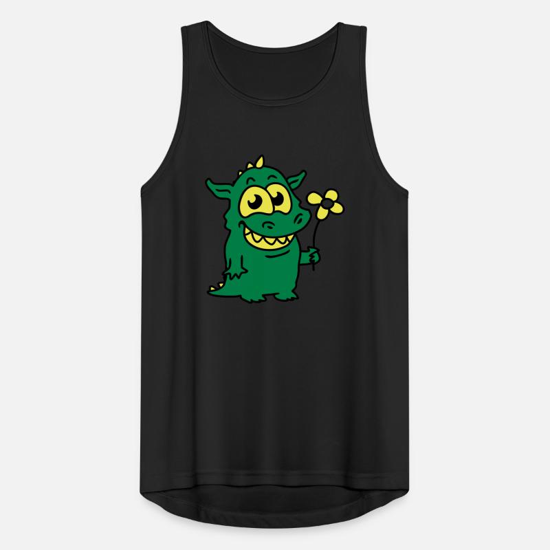 Drache mit Blume Männer Tank Top atmungsaktiv