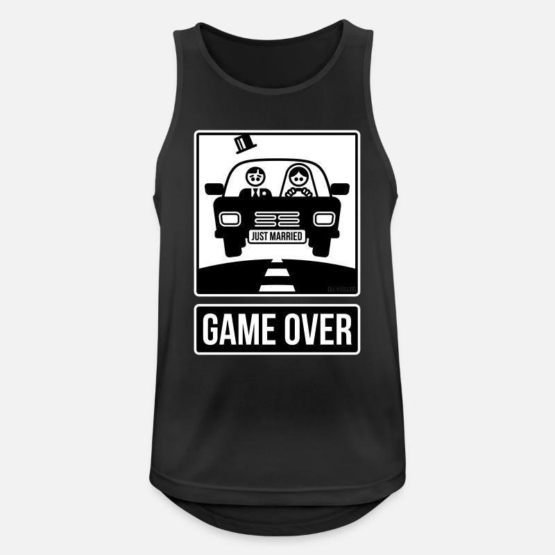 Just Married – Game Over (2C) - Männer Tank Top atmungsaktiv - Schwarz