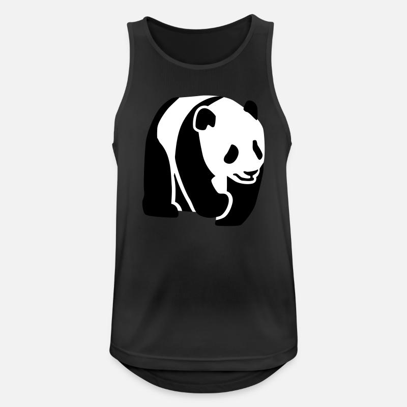 Panda - Männer Tank Top atmungsaktiv - Schwarz