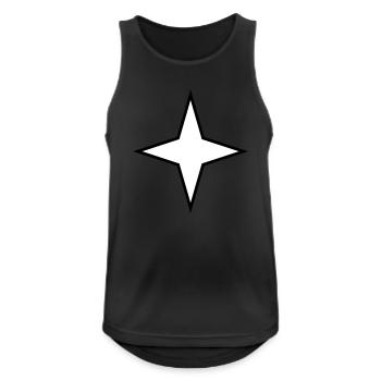 stern 4 zacken 2 farbig - Männer Tank Top atmungsaktiv - Schwarz - Vorne - Nick (188cm)