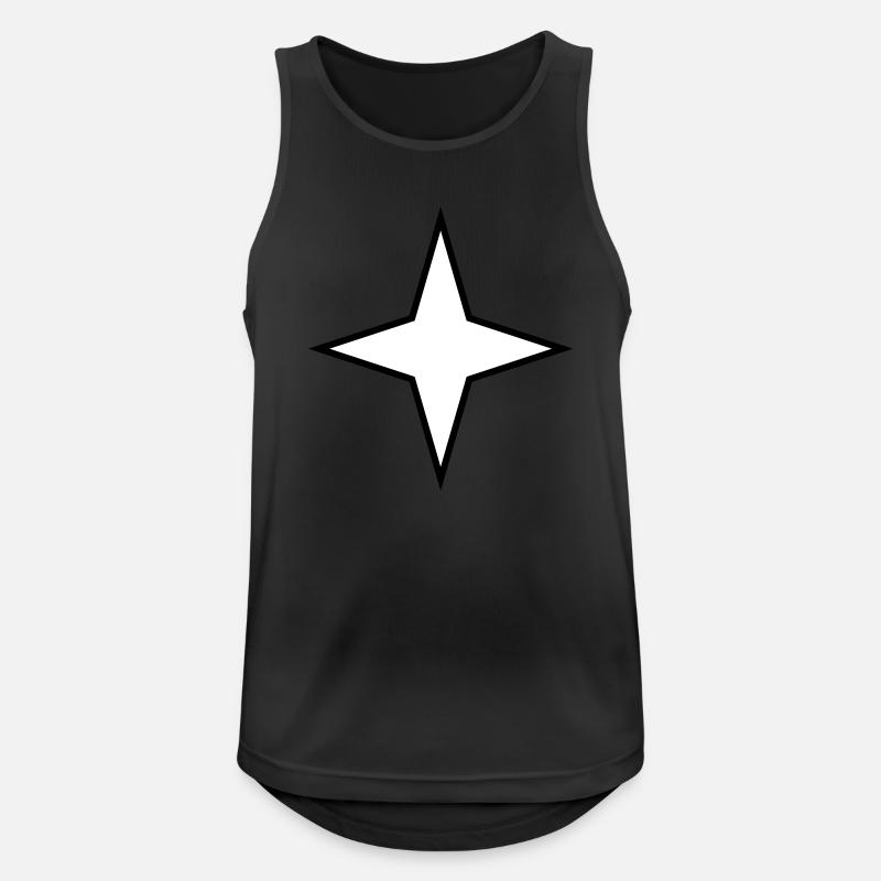 stern 4 zacken 2 farbig - Männer Tank Top atmungsaktiv - Schwarz