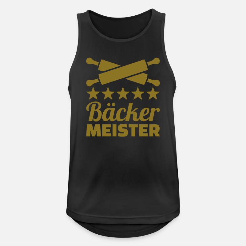 Bäcker - Männer Tank Top atmungsaktiv - Schwarz