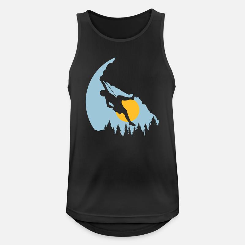 Bäume Sonne Klettern Silhouette - Männer Tank Top atmungsaktiv - Schwarz