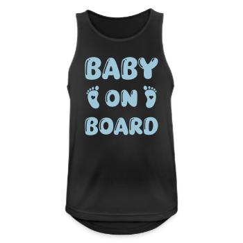 Baby On Board Baby Feet - Men's Breathable Tank Top - black - Front - Nick (188cm)