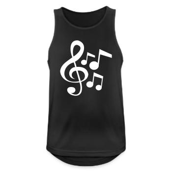 Musik Notenschlüssel Note Melodie Musiknote Audio - Männer Tank Top atmungsaktiv - Schwarz - Vorne - Nick (188cm)